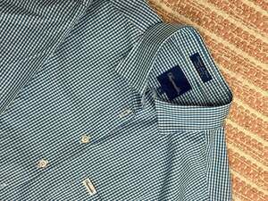 Façonnable Men's Blue Gingham Check Button Down Shirt Size XL